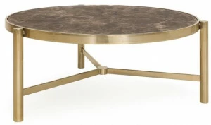 ANA ROQUE INTERIORS Круглый журнальный столик с латунной структурой и столешницей из мамо Luxury