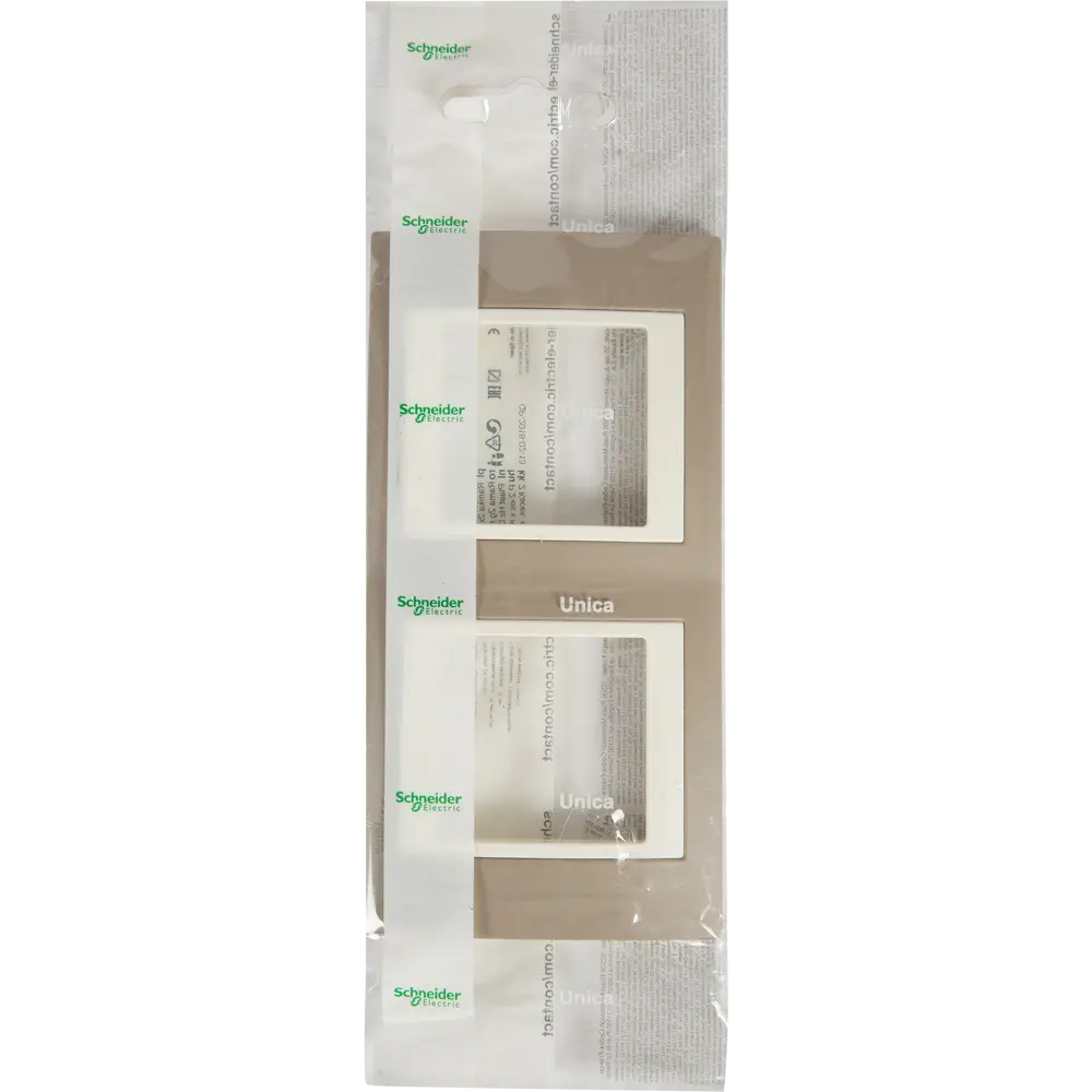 Рамка для розеток и выключателей Systeme Electric Unica 2 поста, цвет коричневый/бежевый STLM-2130879 - Вид №4