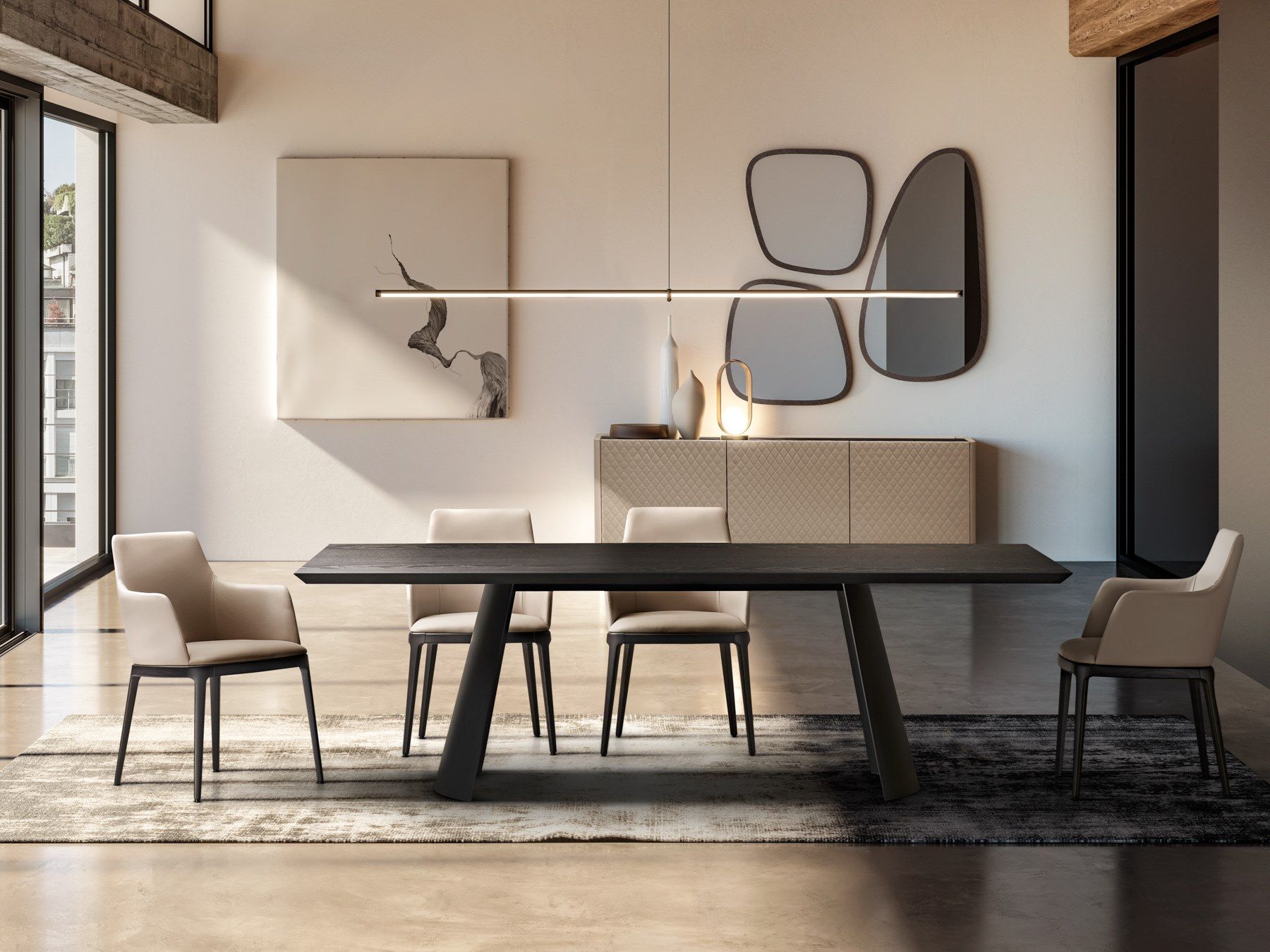 Прямоугольный стол из дерева и металлического основания EFORMA DORIAN ARCH-00038642 - Вид №2