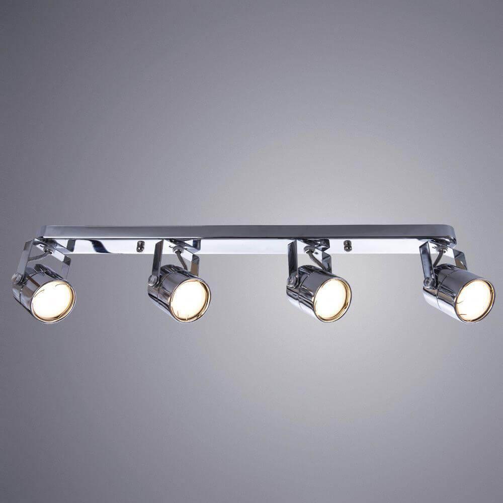 Спот потолочный цвета хром с 4 плафонами Arte Lamp Lente A1310PL-4CC ARTE LAMP 1310 00-3924384 Хром  - Вид №2