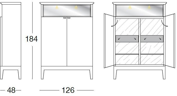 Longhi Комод деревянный с распашными дверцами Loveluxe 2014 – royal collection Y 753 - Вид №2
