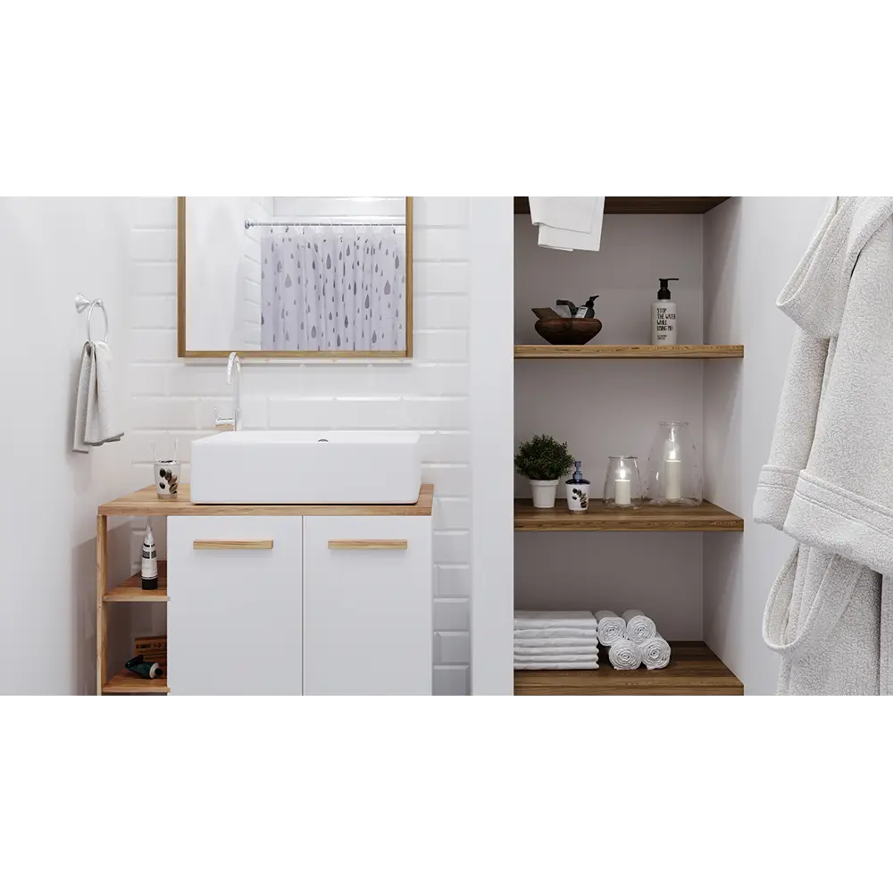 Держатель для полотенца кольцо Bianca цвет хром/белый Santreyd STLM-2205211 - Вид №2