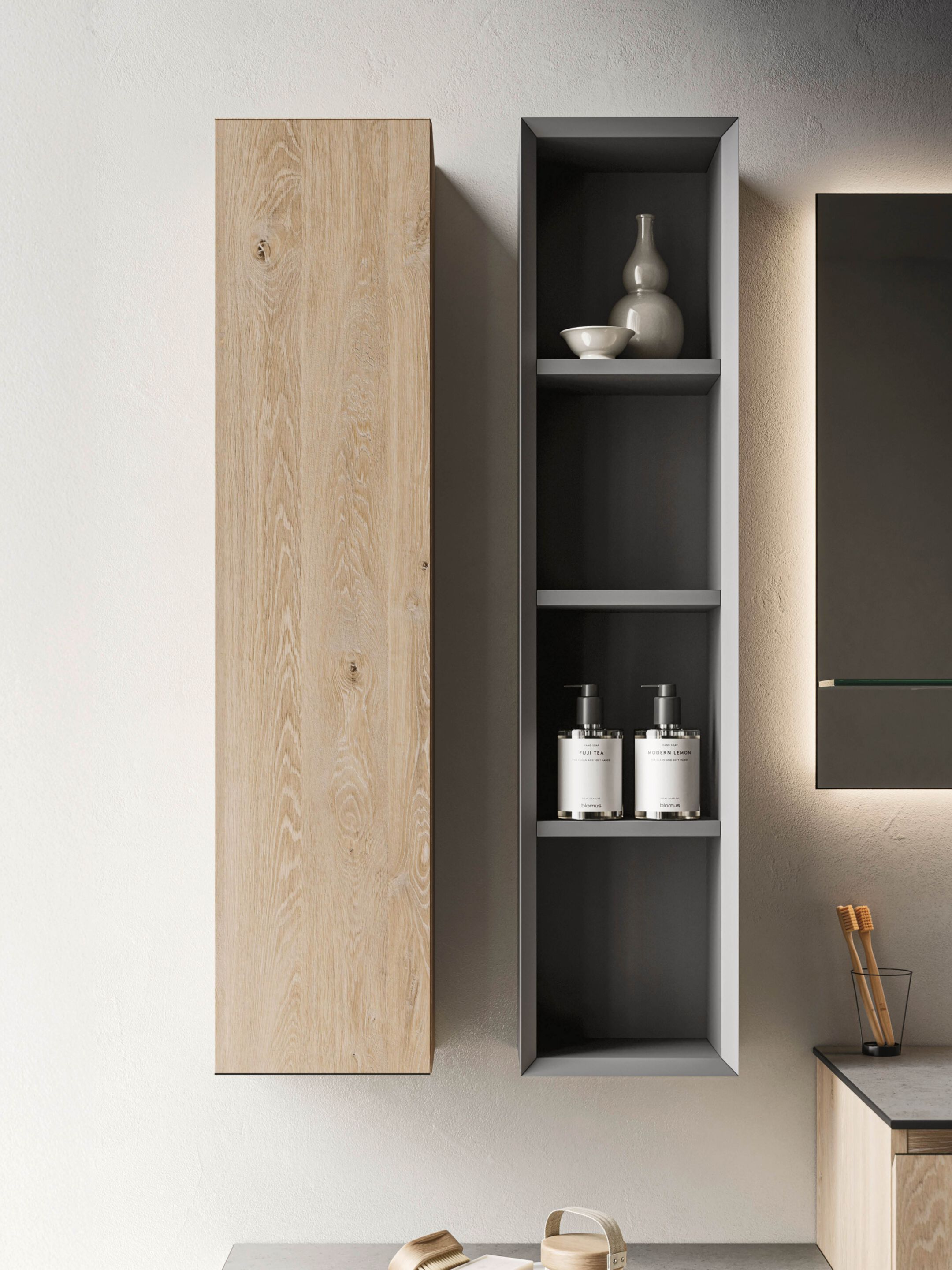 Подвесной шкаф для умывальника с настенным креплением Arbi Arredobagno HO.ME PLUS 45° C 26 ARCH-00014322 - Вид №1