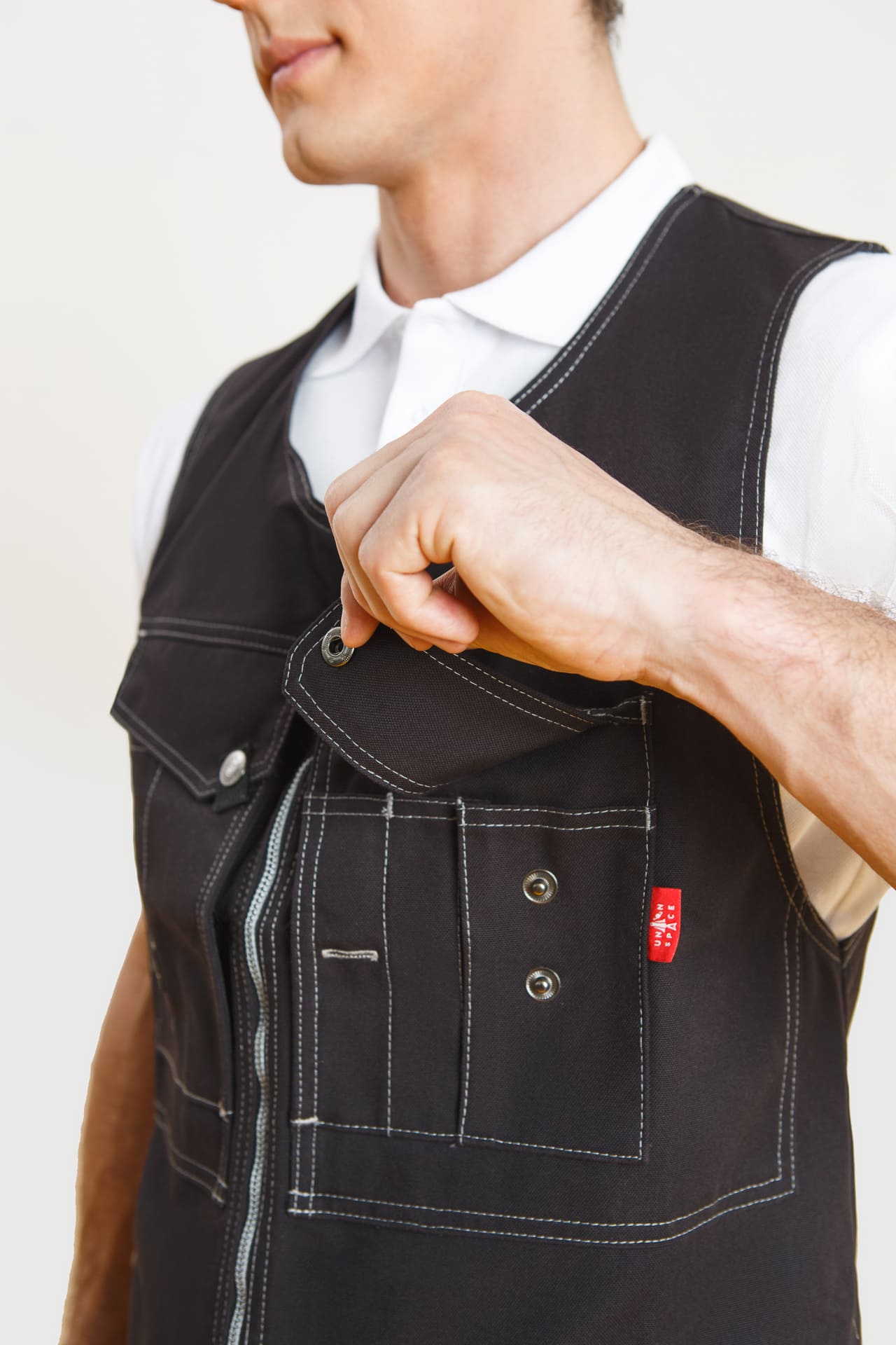 62600 Жилет  черный Union Space  Летняя спецодежда  размер 56-58  - Вид №6