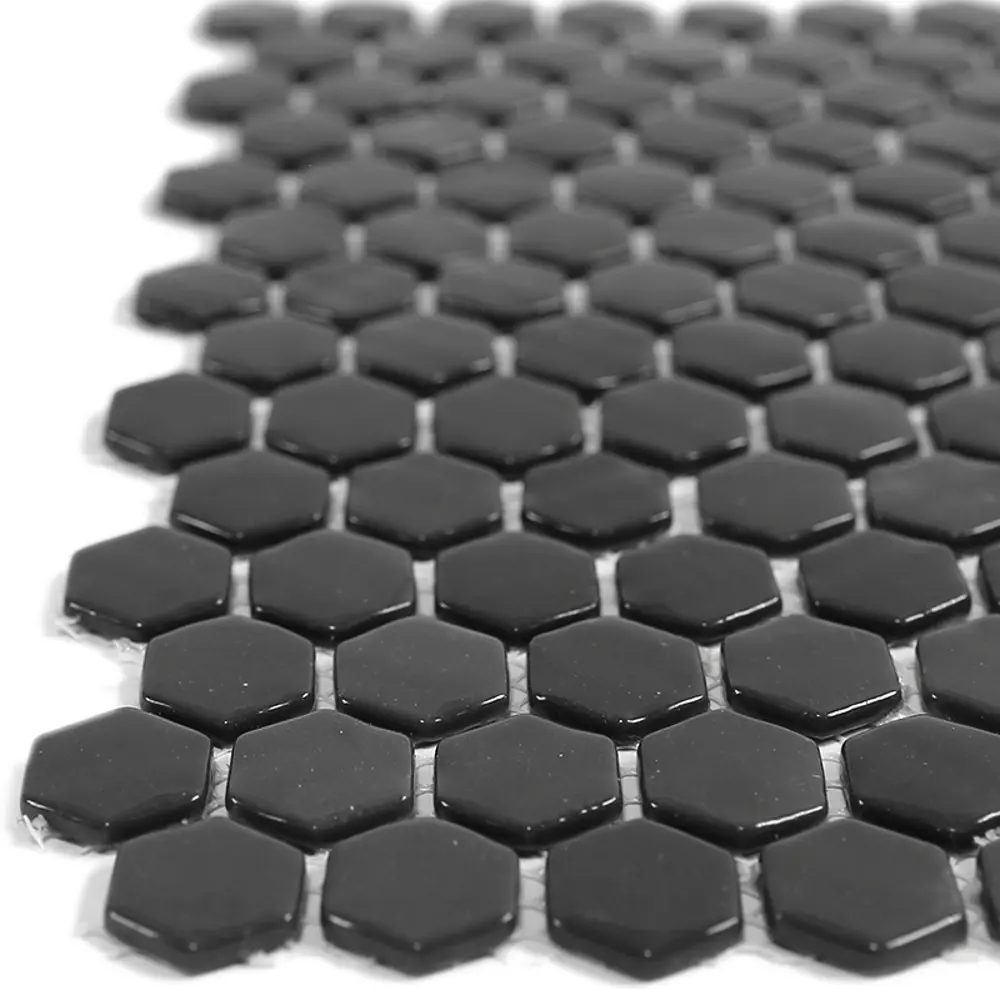 Мозаика стеклянная Natural STP-BK001-HEX 29x29 см цвет черный Santreyd Steppa STLM-2066524 - Вид №5