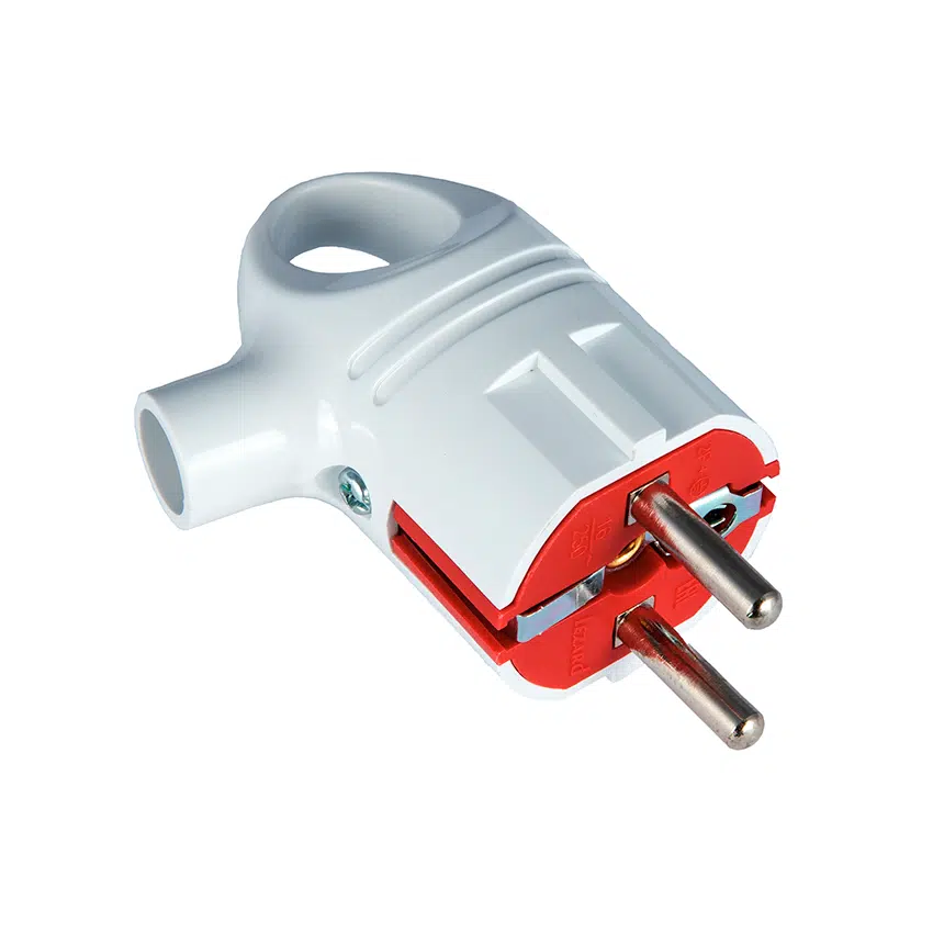 ACCESSORIES Вилка с заземл. с кольцом белый LEZARD 715-0401-604