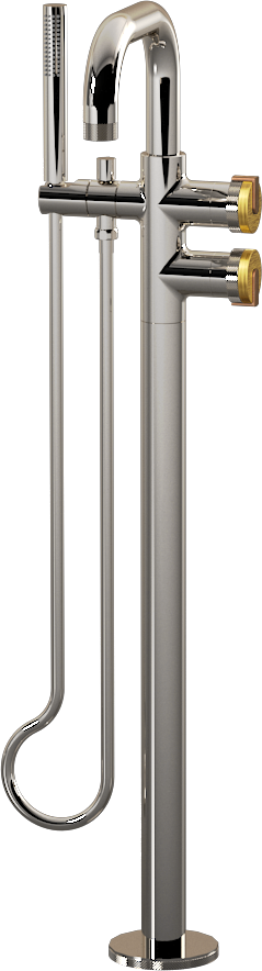 E-11557-R1BAU-L1BRG-PN Смеситель напольный отдельностоящий (внешняя часть) GRAFF MOD+