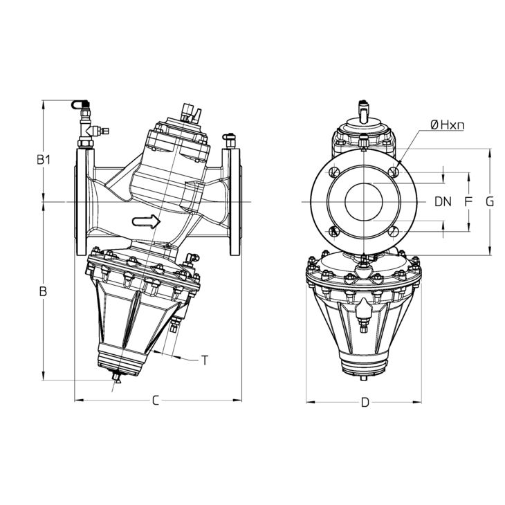 CIMBERIO CIM 3767B HP 65 Клапан балансировочный автоматический фланцевый CIM 3767B  - Вид №1