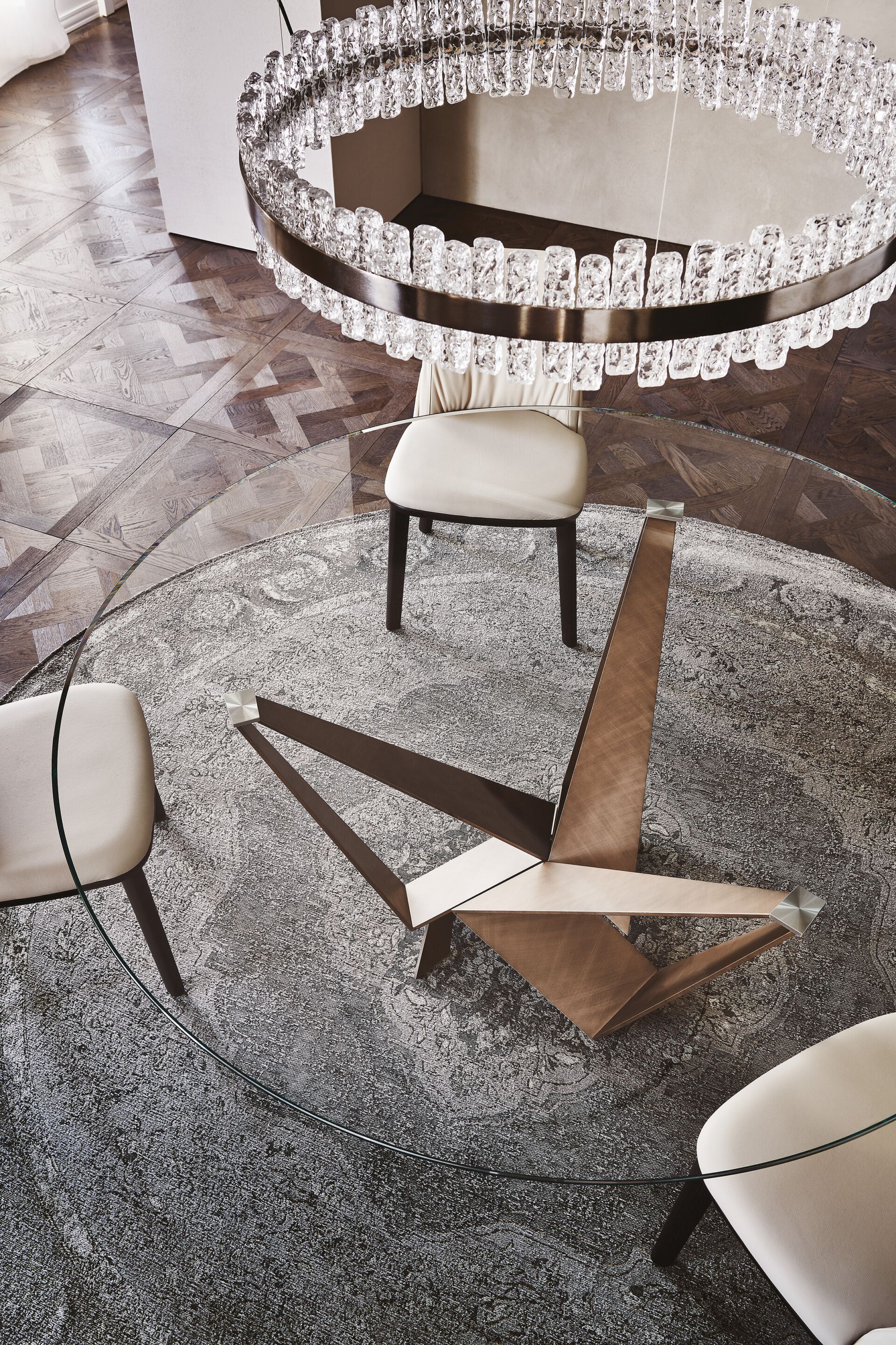 Круглый Хрустальный стол Cattelan italia Скорпио ARCH-00002052