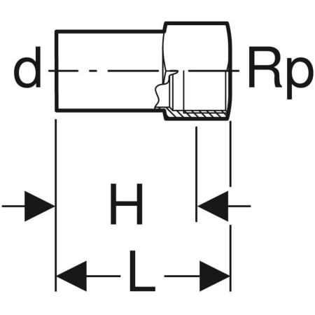 21904 Переходник Geberit Mapress из углеродистой стали, с внутренней резьбой и гладким концевиком Geberit  - Вид №2
