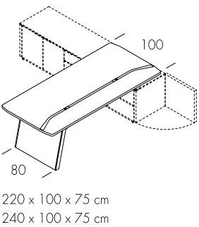 Bralco Стол со встроенной полкой с системой управления кабелями Metar sun-id-1368870 - Вид №2
