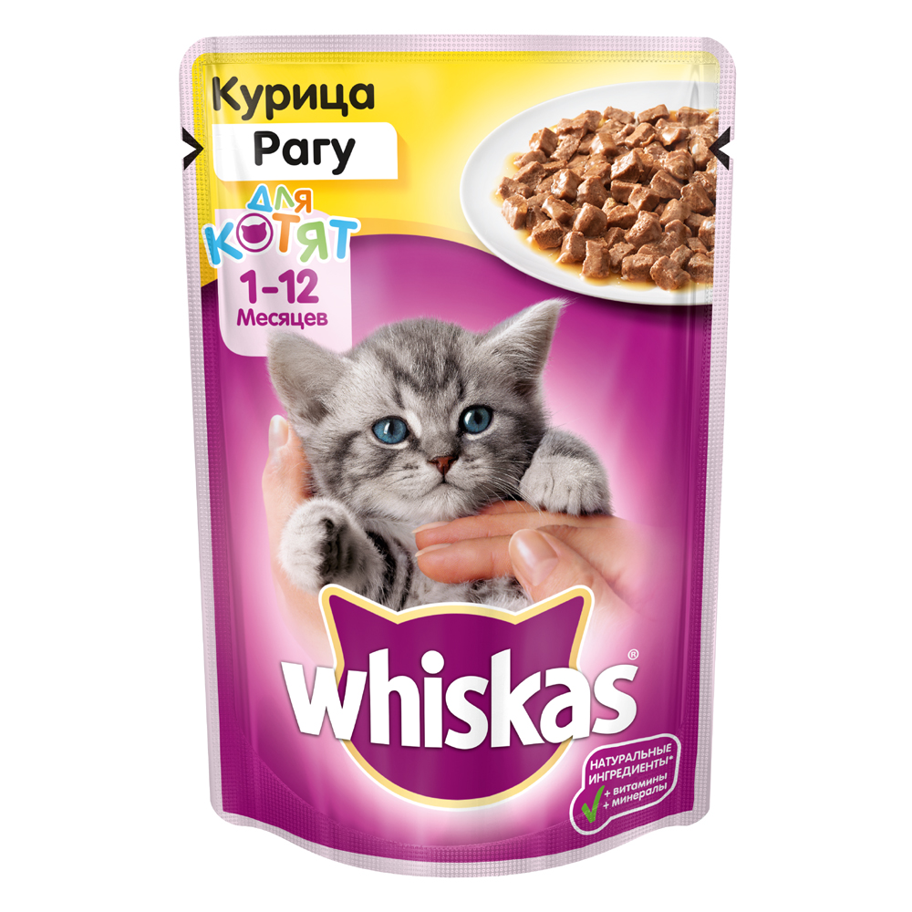 Т00007472 Корм для котят курица рагу пауч 85г WHISKAS 