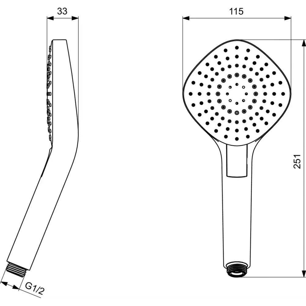 Лейка для душа Ideal Standard IdealRain Evo B2232AA ромбическая 3 режима Idealrain Evo Diamond STLM-2091776 - Вид №3