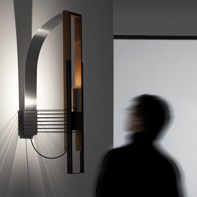 Martinelli Luce Настенный светильник из стали и дерева  1285  - Вид №2