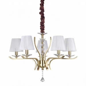 Подвесная люстра Ideal Lux Pegaso SP5 Ottone Satinato IDEAL LUX ДИЗАЙНЕРСКИЕ, PEGASO 312806 Белый