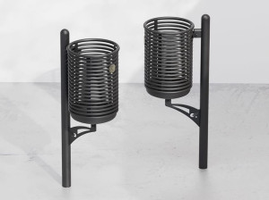 Наружная металлическая корзина для мусора