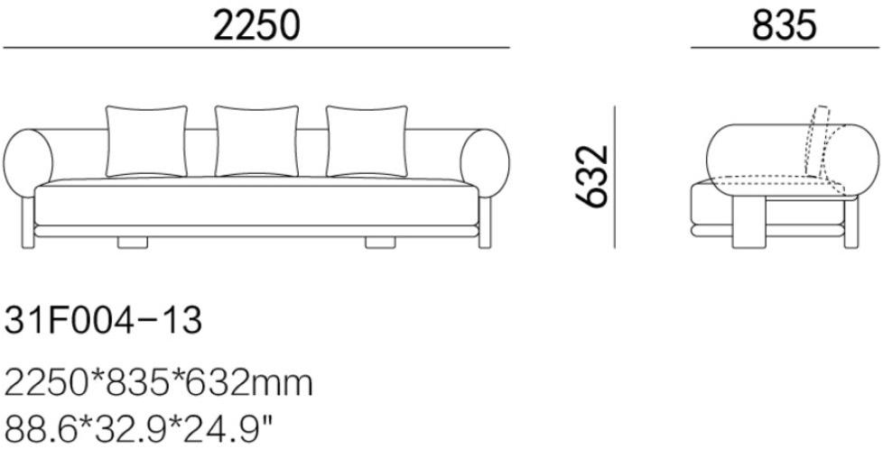HC28 Cosmo Диван из ткани Bol 31f004-11 - Вид №3