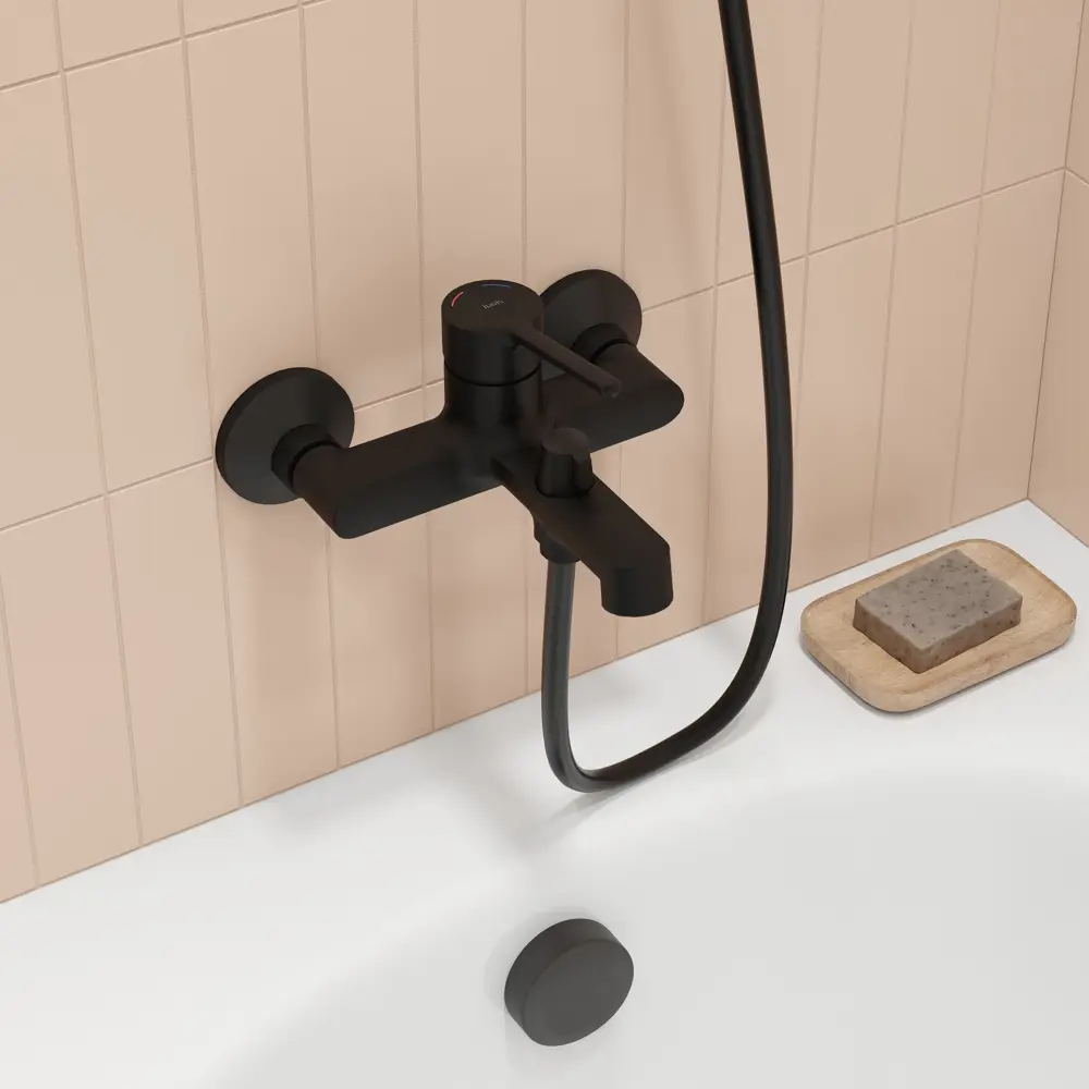 IDDIS Odda — матовый черный смеситель для ванны с керамическим картриджем 89348647 STLM-1584901 - Вид №3