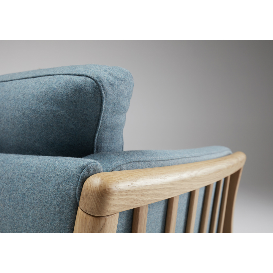 Диван двухместный Aya, цельный лакированный дуб, сине-зеленый Kragelund 12902202520 - Вид №4