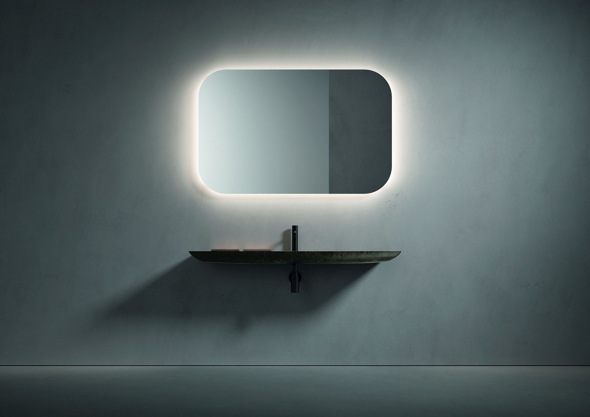 Мраморная прямоугольная одиночная подвесная раковина Boffi L 14 ARCH-00098292 - Вид №1