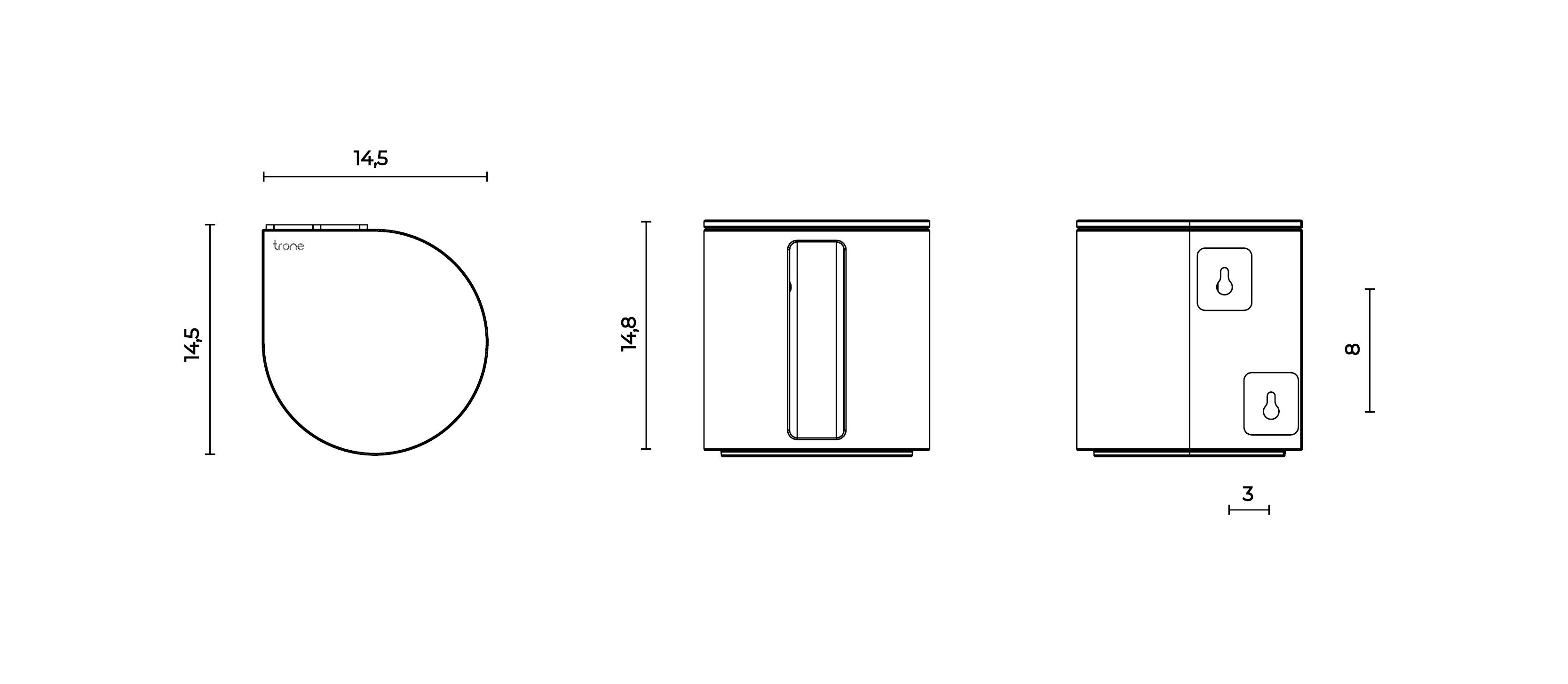 Держатель для туалетной бумаги, туалетная щетка и мусорное ведро Trone Trium ARCH-00099144 - Вид №1