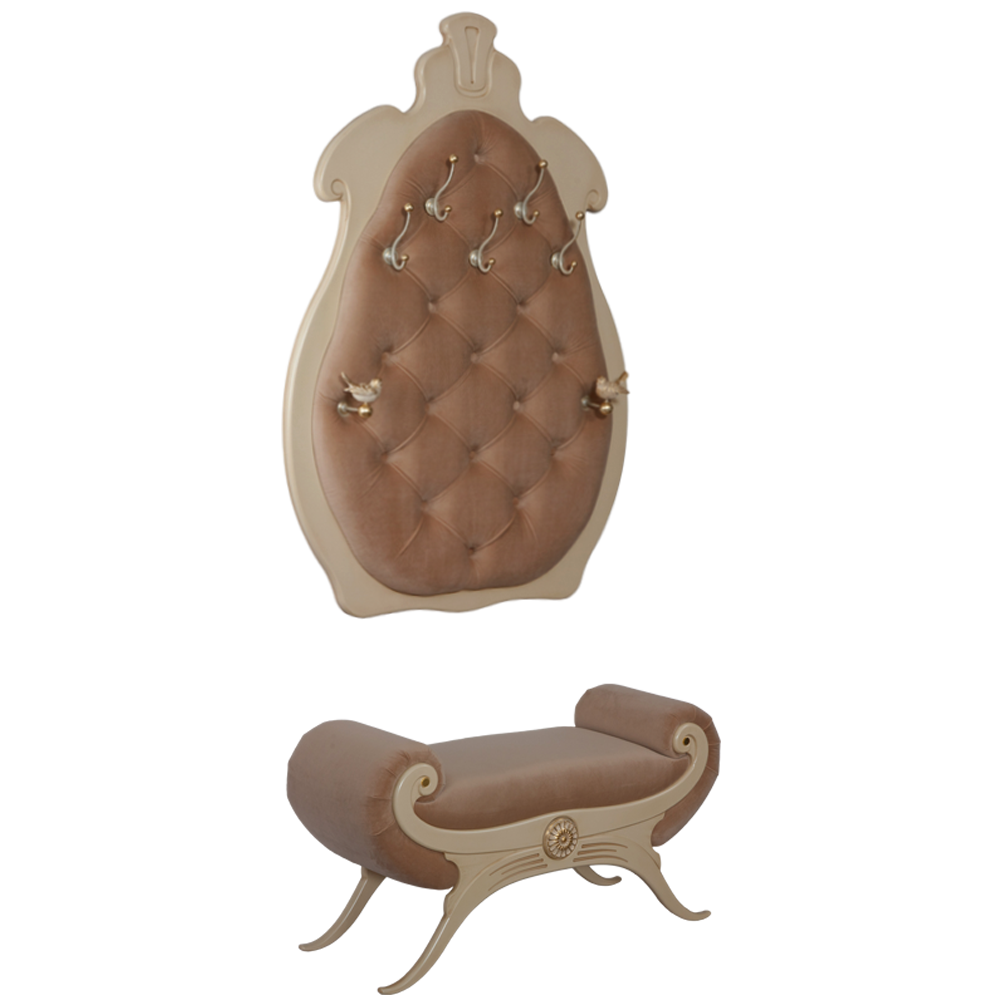 11554,11555 Настенная прихожая Квин Айвори Капучино BOGACHO 4627155816476, 4627155816339 - Вид №2