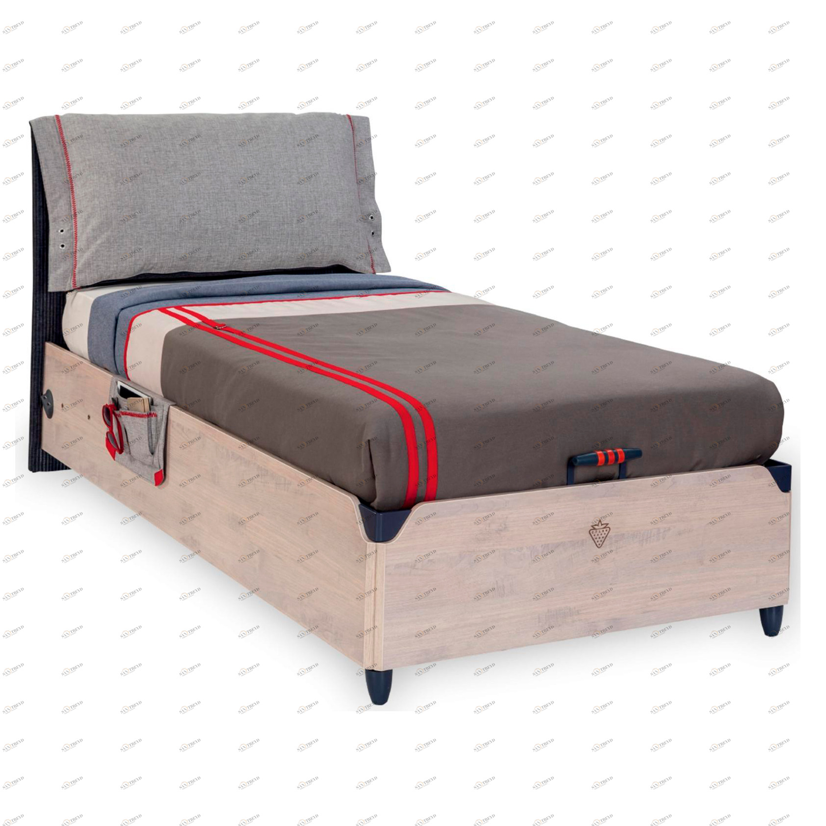 Кровать с подъемным механизмом односпальная 100х200 см Trio CILEK TRIO 00-3832348 Бежевый Santreyd