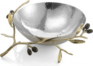 10542139 Michael Aram Чаша Michael Aram Золотая оливковая ветвь 25см, сталь нержавеющая  (серебрист.) Сталь нержавеющая