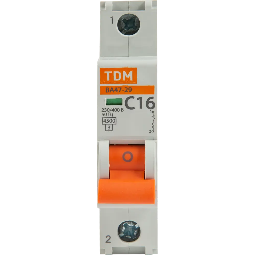 Автоматический выключатель TDM Electric ВА47-29 1P C16 А 4.5 кА SQ0206-0074 STLM-2193224 - Вид №2