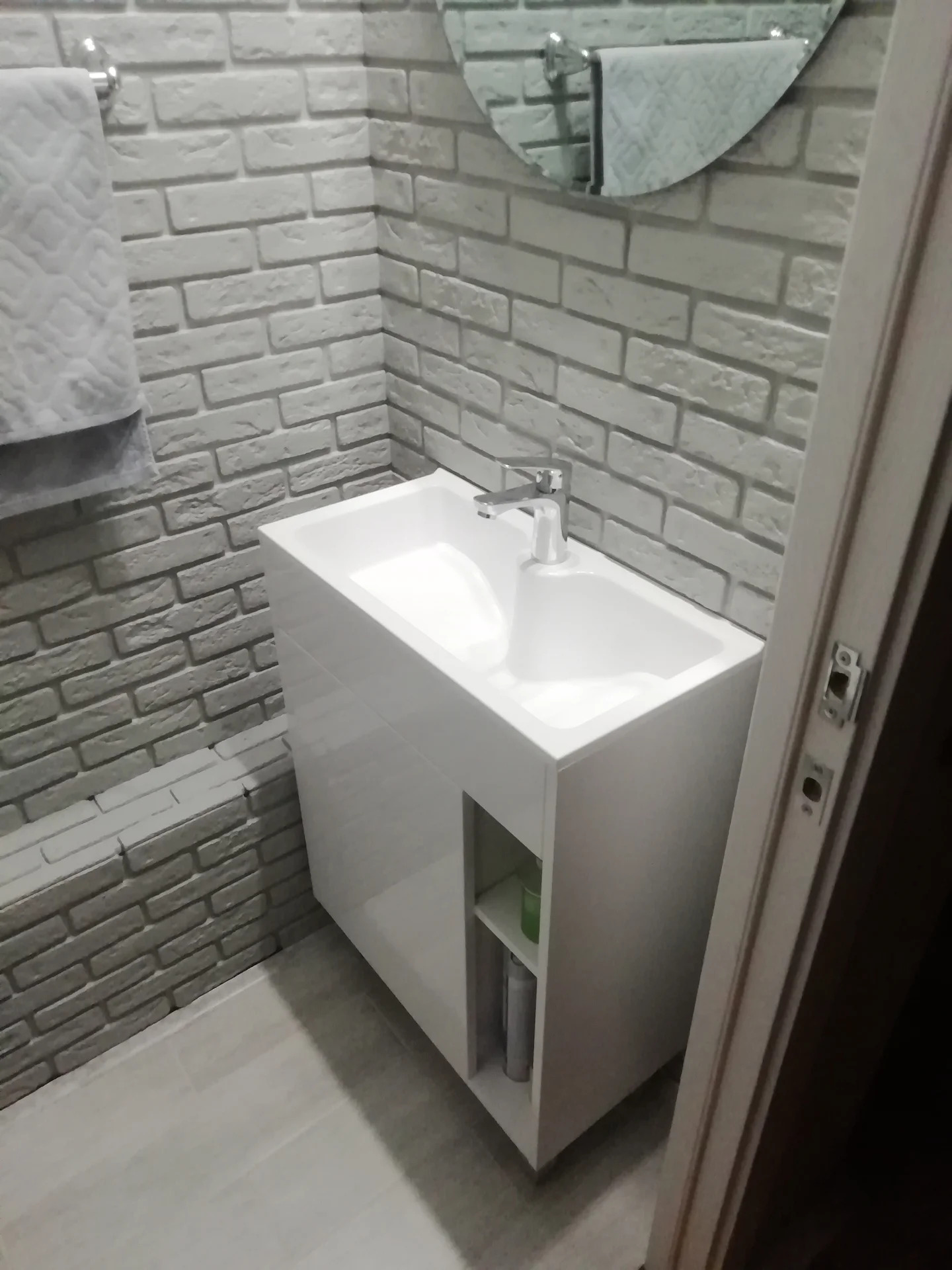 У75329 Тумба с раковиной Lido 60П 1д. Белый глянец 1 Marka LIDO - Вид №4