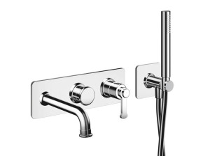 Настенный однорычажный набор для ванны с пластиной