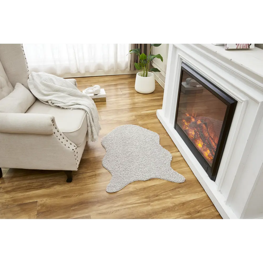 Ковер-шкура Teddy 60x90 см полиэстер цвет серая Santreyd STLM-2097758 - Вид №5