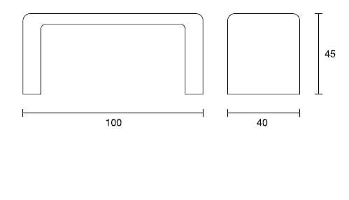 Скамейка из армированного волокном бетона без спинки SIT Softshapes ARCH-00110064 - Вид №2