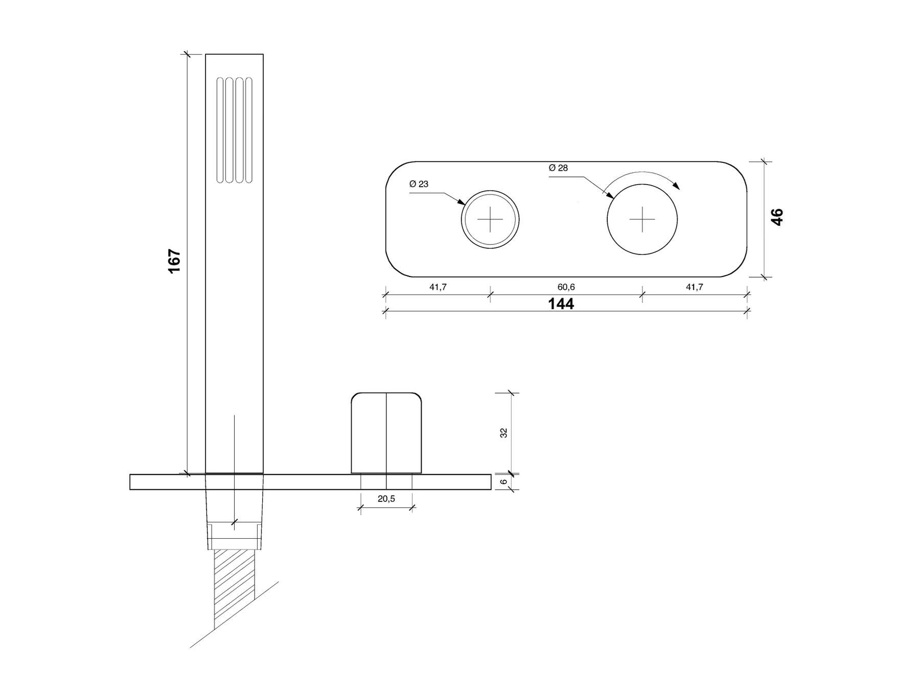 Ручной душ с гибким с пластиной rvb слайд ARCH-00027950 - Вид №2