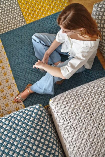 GAN Прямоугольный коврик ручной работы из ткани Silaï sun-id-1498932 - Вид №31