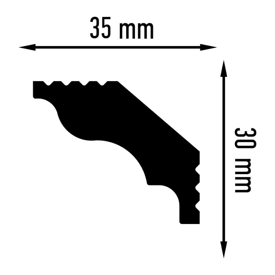 Плинтус потолочный Плинтэкс D 35/30 (115 шт) STSR-2082 - Вид №1