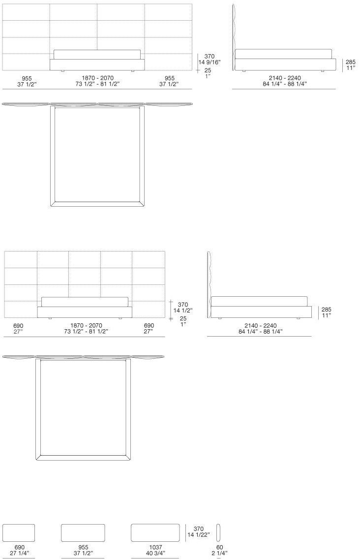 Poliform Двуспальная кровать из кожи с обитым изголовьем Dream sun-id-1426783 - Вид №5