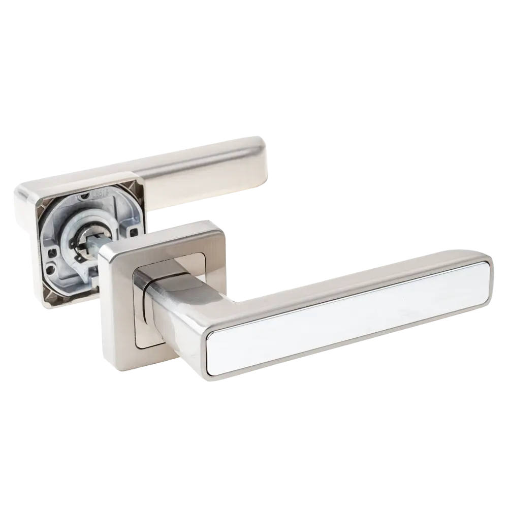 Дверная ручка на розетке Armex H-22107-A без запирания цвет никель/хром STLM-2009389