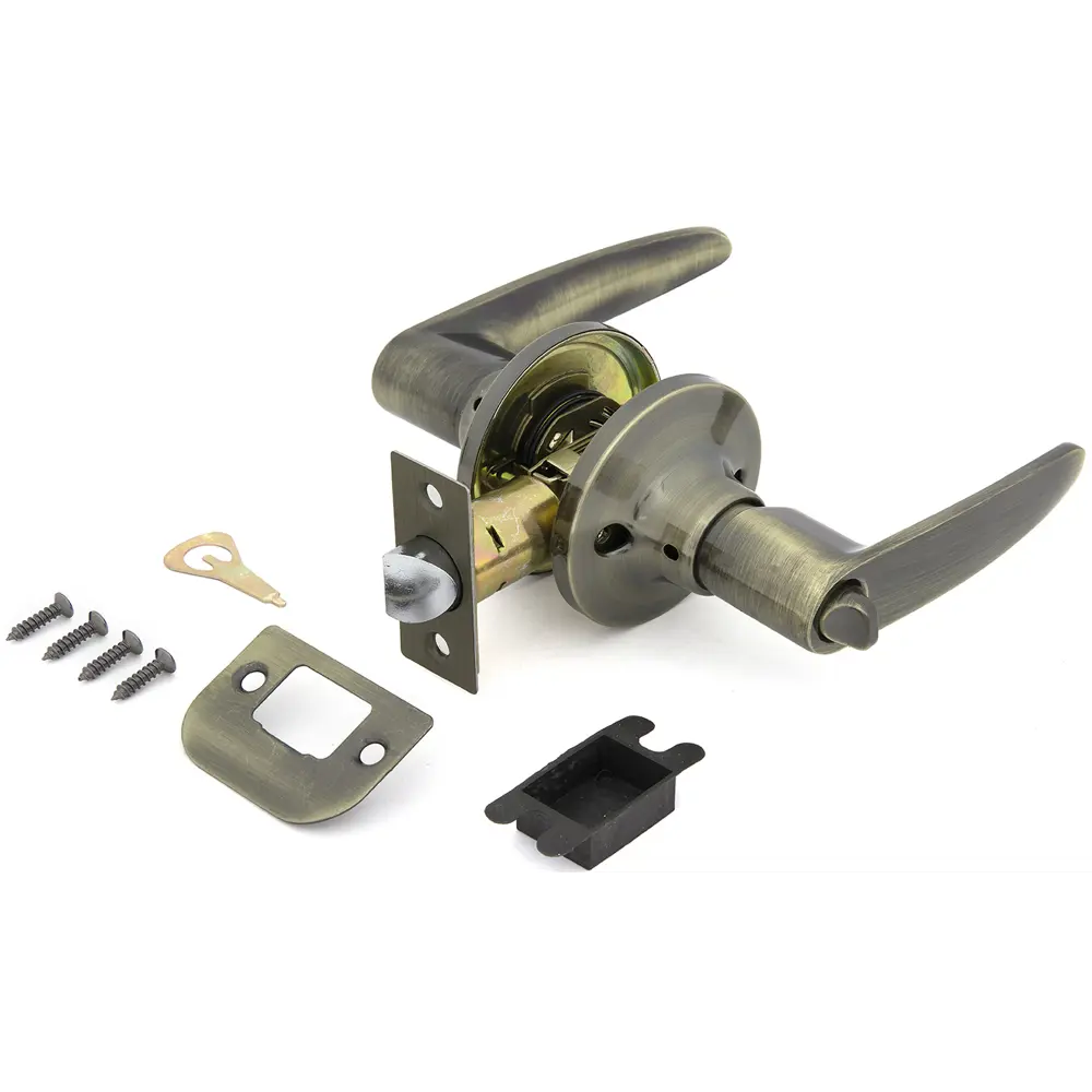 Ручка-защёлка 3502 AB BK, с фиксатором, цвет бронза ФАБРИКА ЗАМКОВ STLM-2136469 - Вид №1