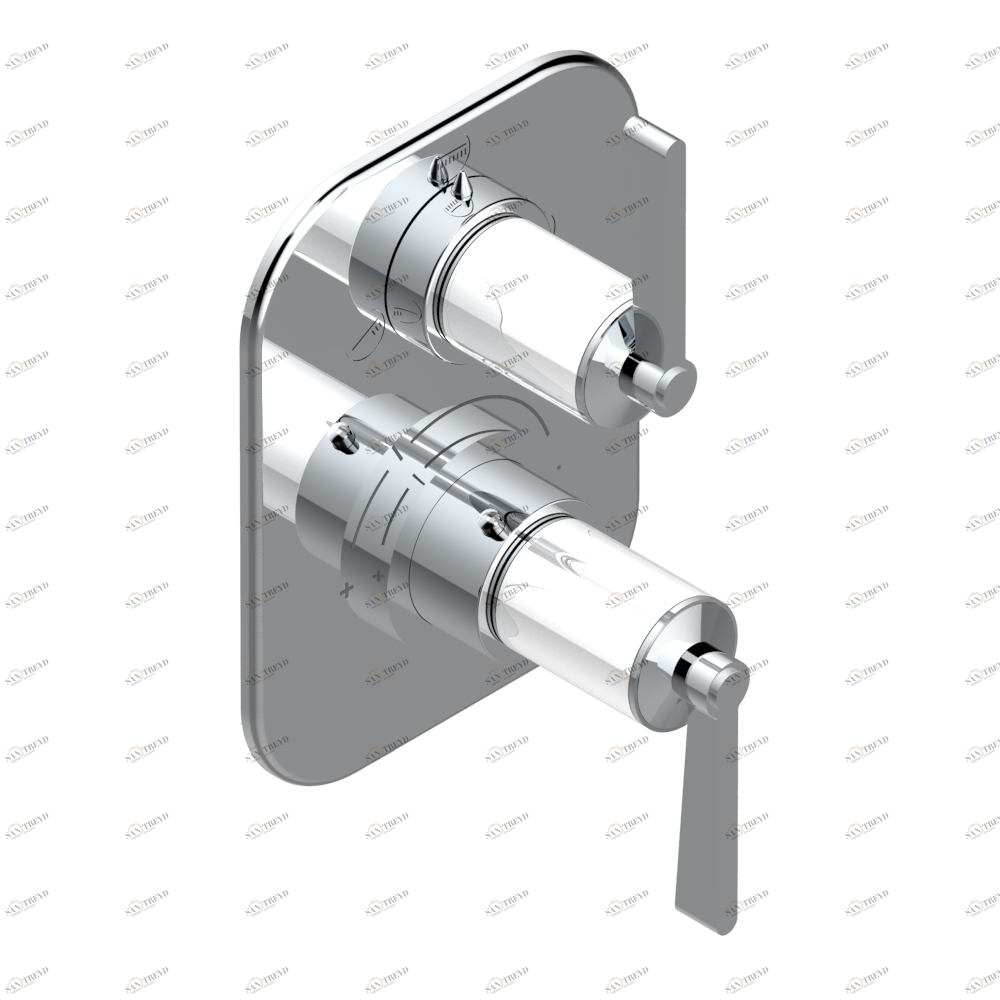 G2J-5600BE Ручки регулировки для термостата THG с переключателем на 3 выхода арт.5600AE Thg-paris Faubourg - белый фарфор - с рукоятками Хром G2J 5600BE  A02 CAT.A