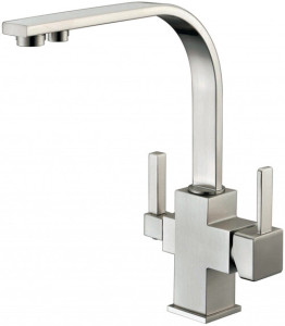 Смеситель ZorG Sanitary ZR 332 YF NICKEL для кухонной мойки, никель