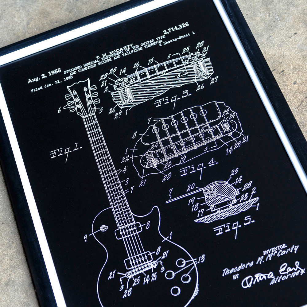 896519417_1818 Арт-постер «Патент на электрогитару Gibson (1955)» Object Desire  - Вид №2