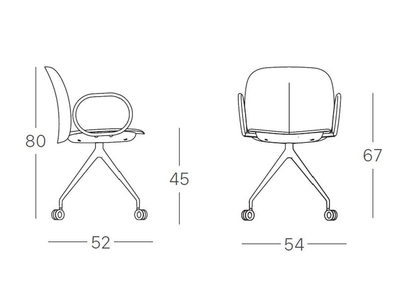 Стул инженерного пластика с колесами с подлокотниками S-CAB Mentha ARCH-00123988 - Вид №4