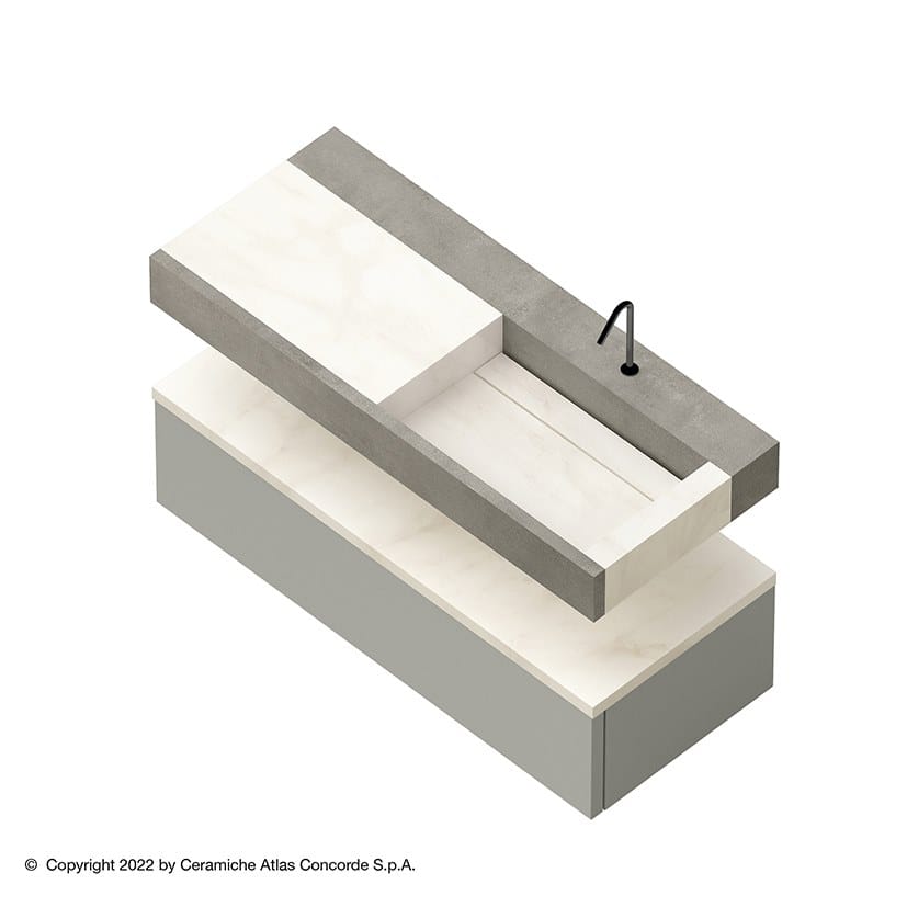 Подвесной одиночный умывальник с подвесным комодом Atlas Concorde Habitat Dialogo ARCH-00019182 - Вид №14