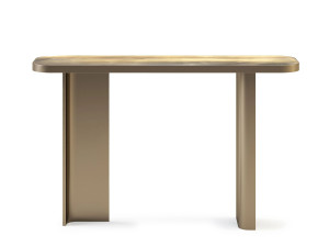 Прямоугольная консоль из дерева и стекла