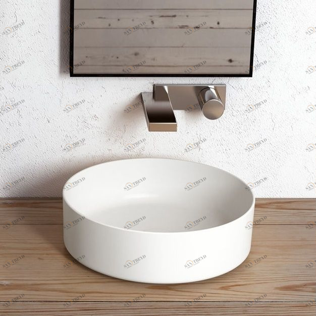 SHCOLAT40WHITE Накладная раковина на столешницу  круглая Ceramica Cielo 