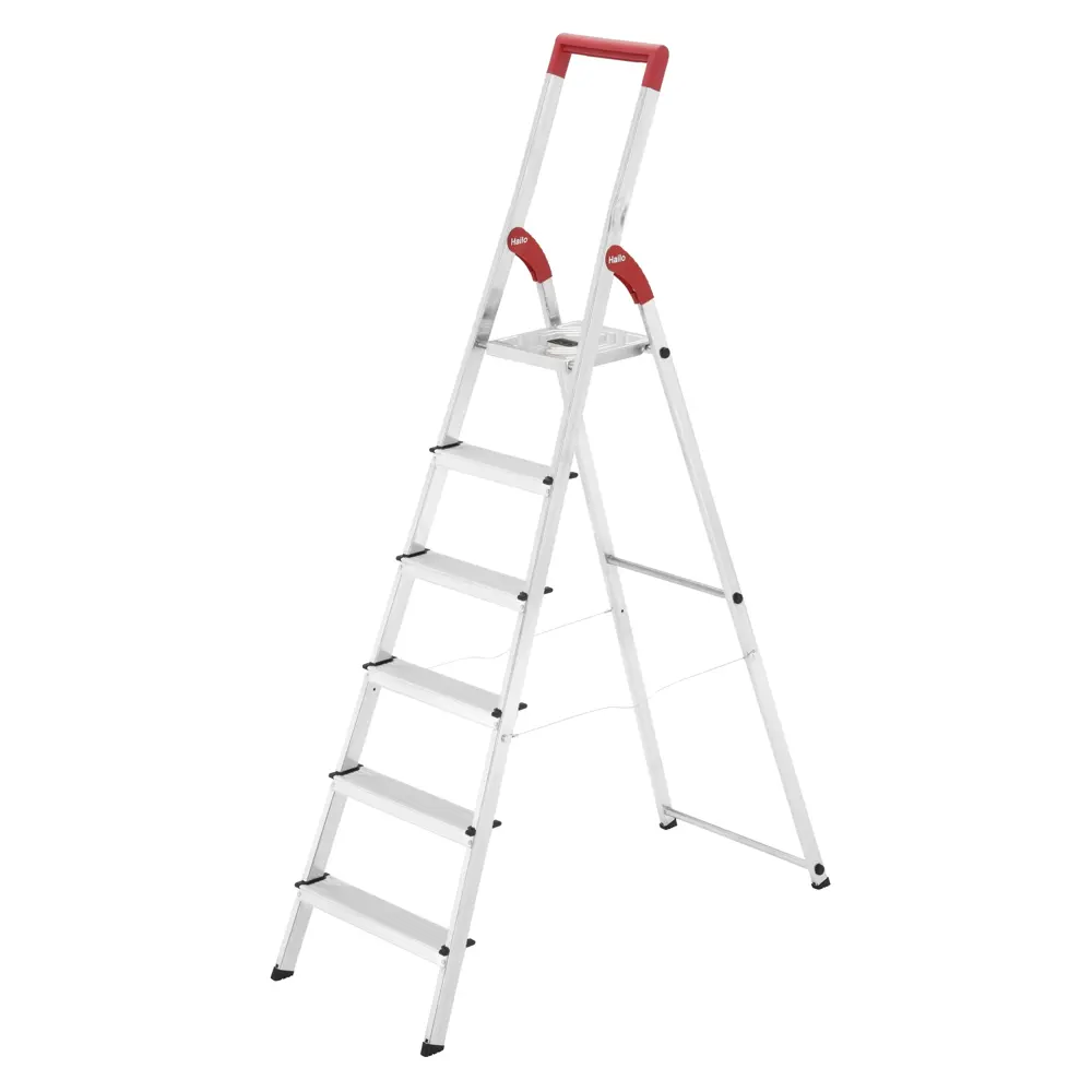 Стремянка алюминиевая с крючком Hailo 6 ступеней Santreyd STLM-2038008