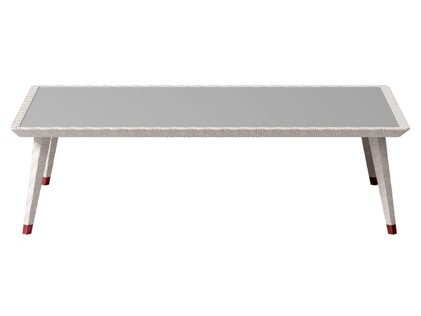 Низкий деревянный и керамический журнальный столик CPRN HOMOOD Outdoor ARCH-00095441