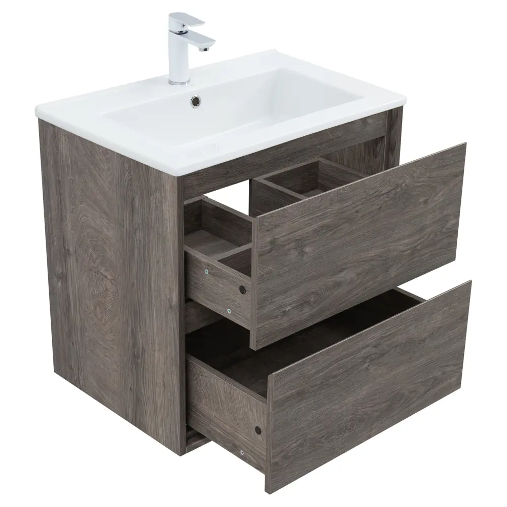Тумба под раковину KONSENSA Мокка 2.0 подвесная 65 см цвет серый дуб STLM-2120893 - Вид №8