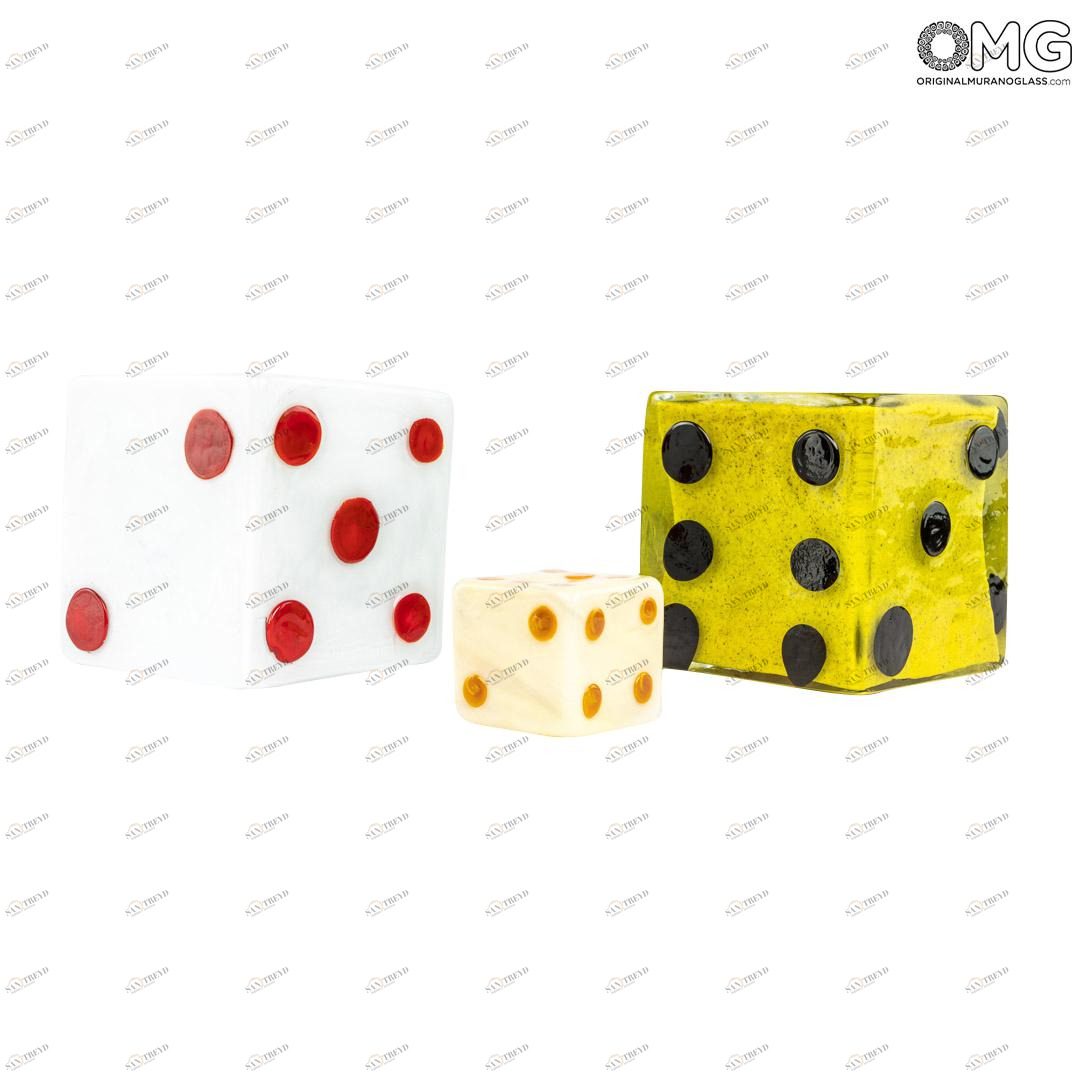 3550 ORIGINALMURANOGLASS Скульптура Игральные кубики - Пино Синьоретто - муранское стекло OMG 17 см 